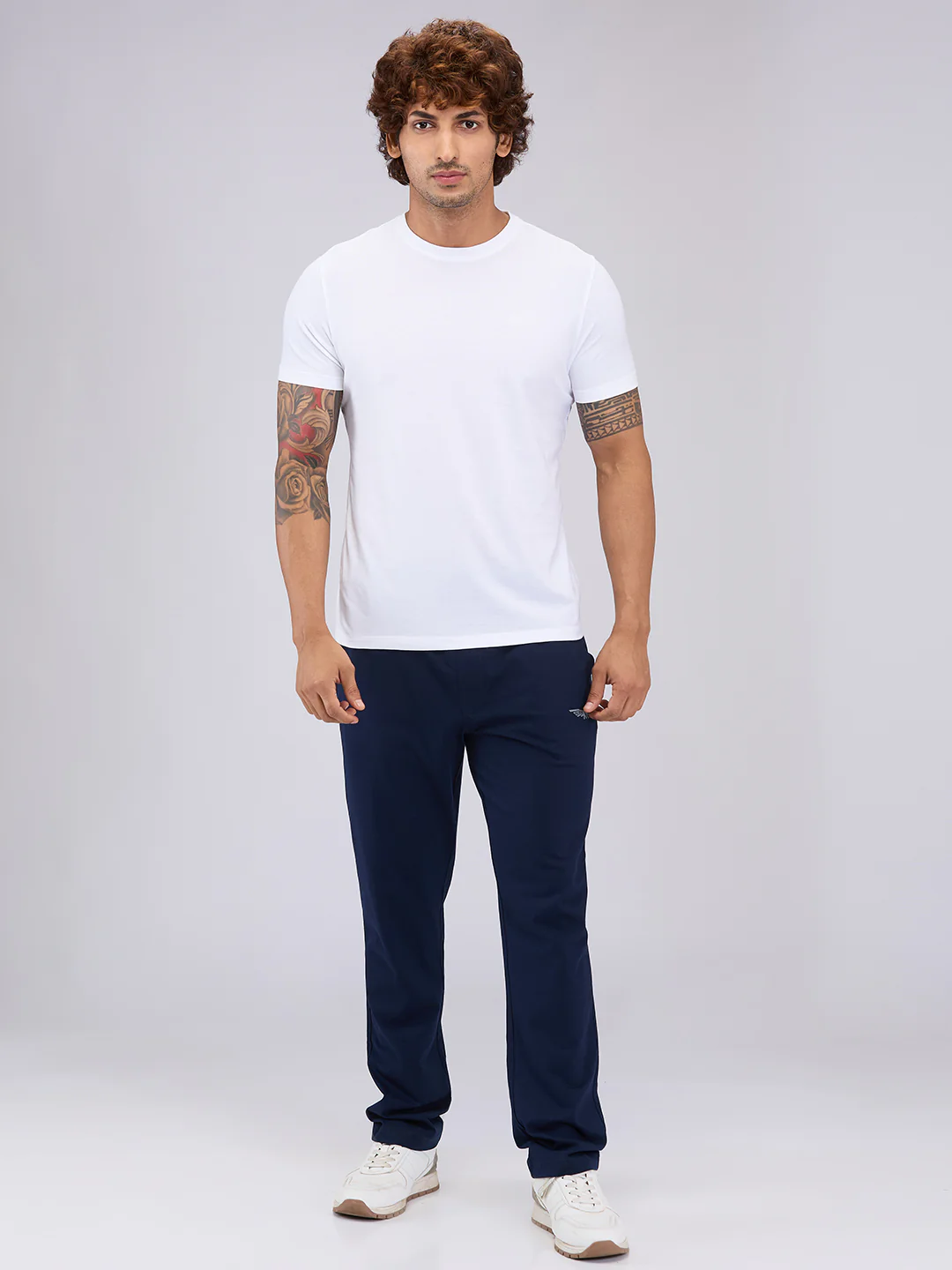 Park Avenue Men White Regular Fit Cotton Blend T-Shirt - Image 5