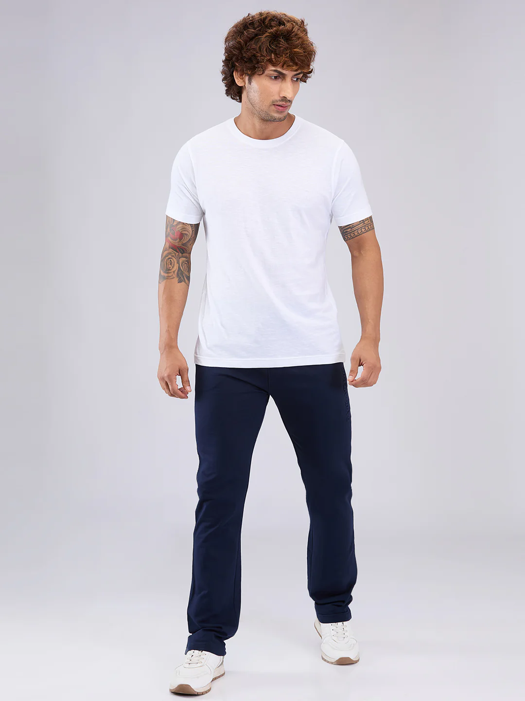 Park Avenue Men White Regular Fit Cotton T-Shirt - Image 5
