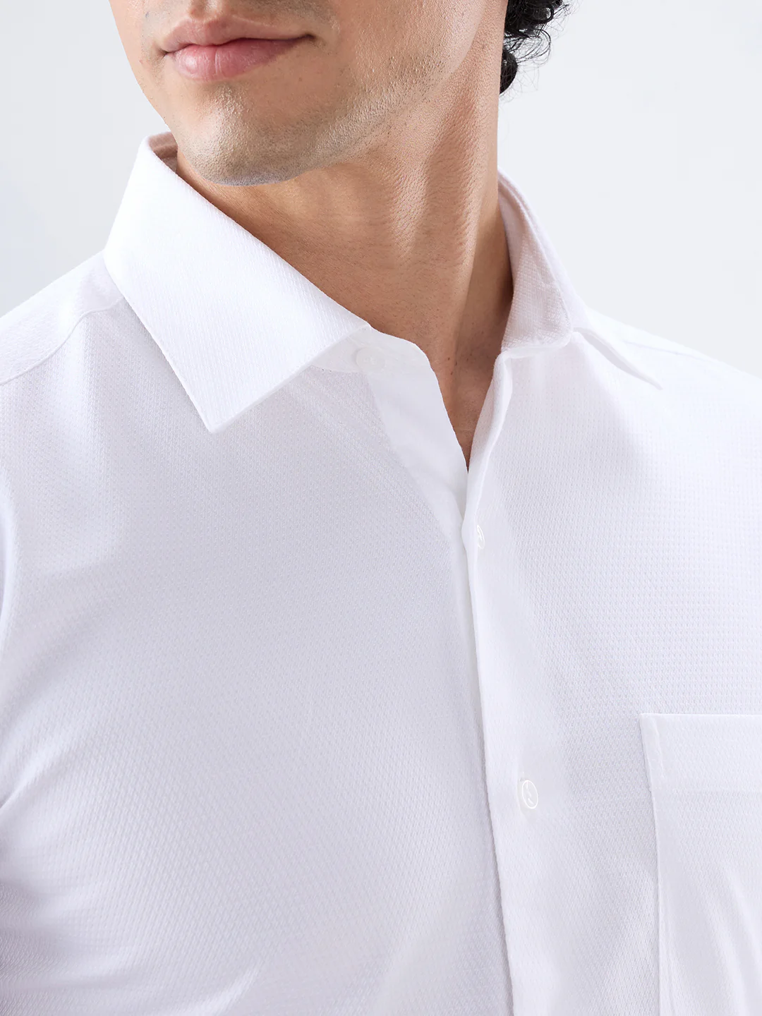 Park Avenue Men White Regular Fit Structure Formal Shirt - Image 6