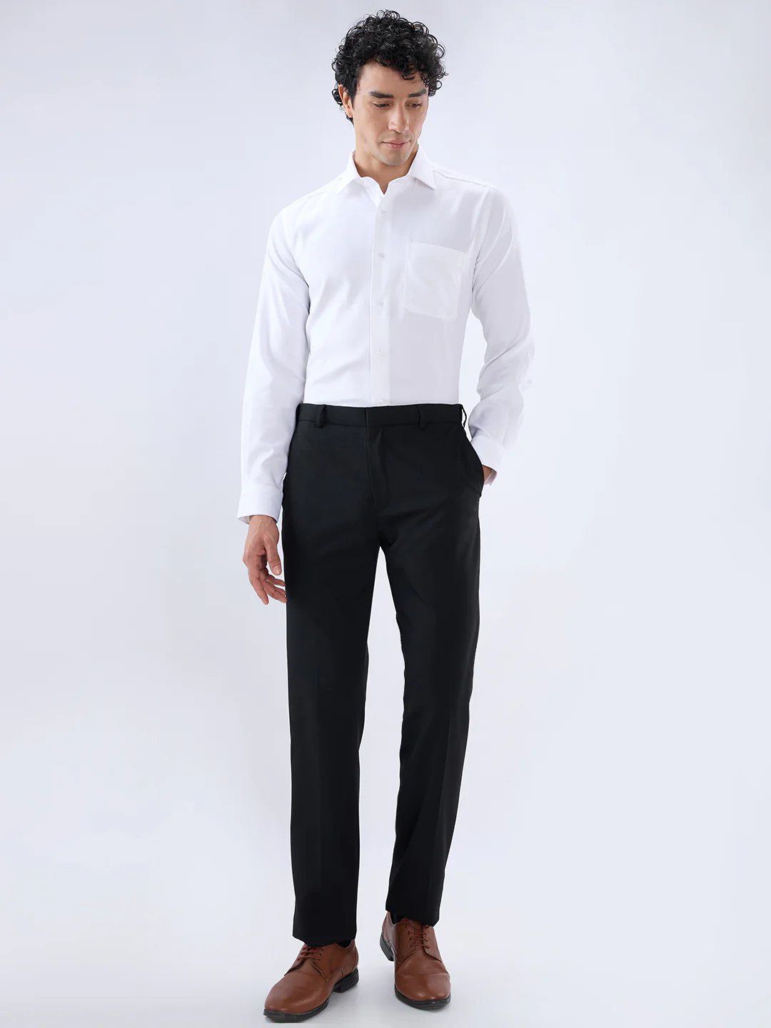 Park Avenue Men White Regular Fit Structure Formal Shirt - Image 5