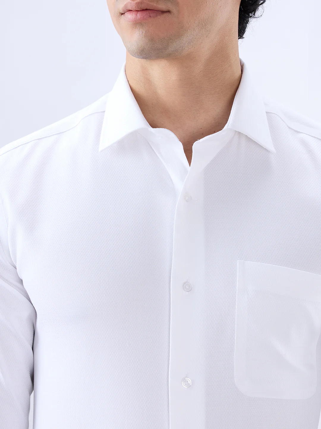 Park Avenue Men White Regular Fit Structure Formal Shirt - Image 6