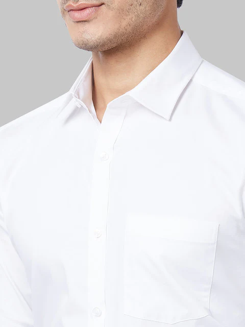 Park Avenue Men White Slim Fit Solid Shirt - Image 6