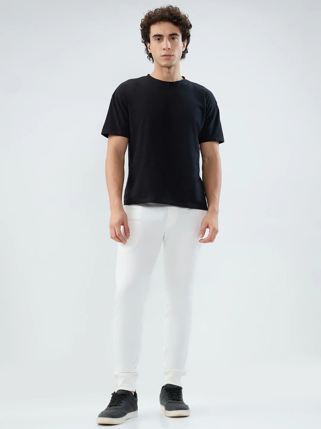 Park Avenue Men White Solid Slim Fit Cotton Blend Bottom Lowers - Image 5