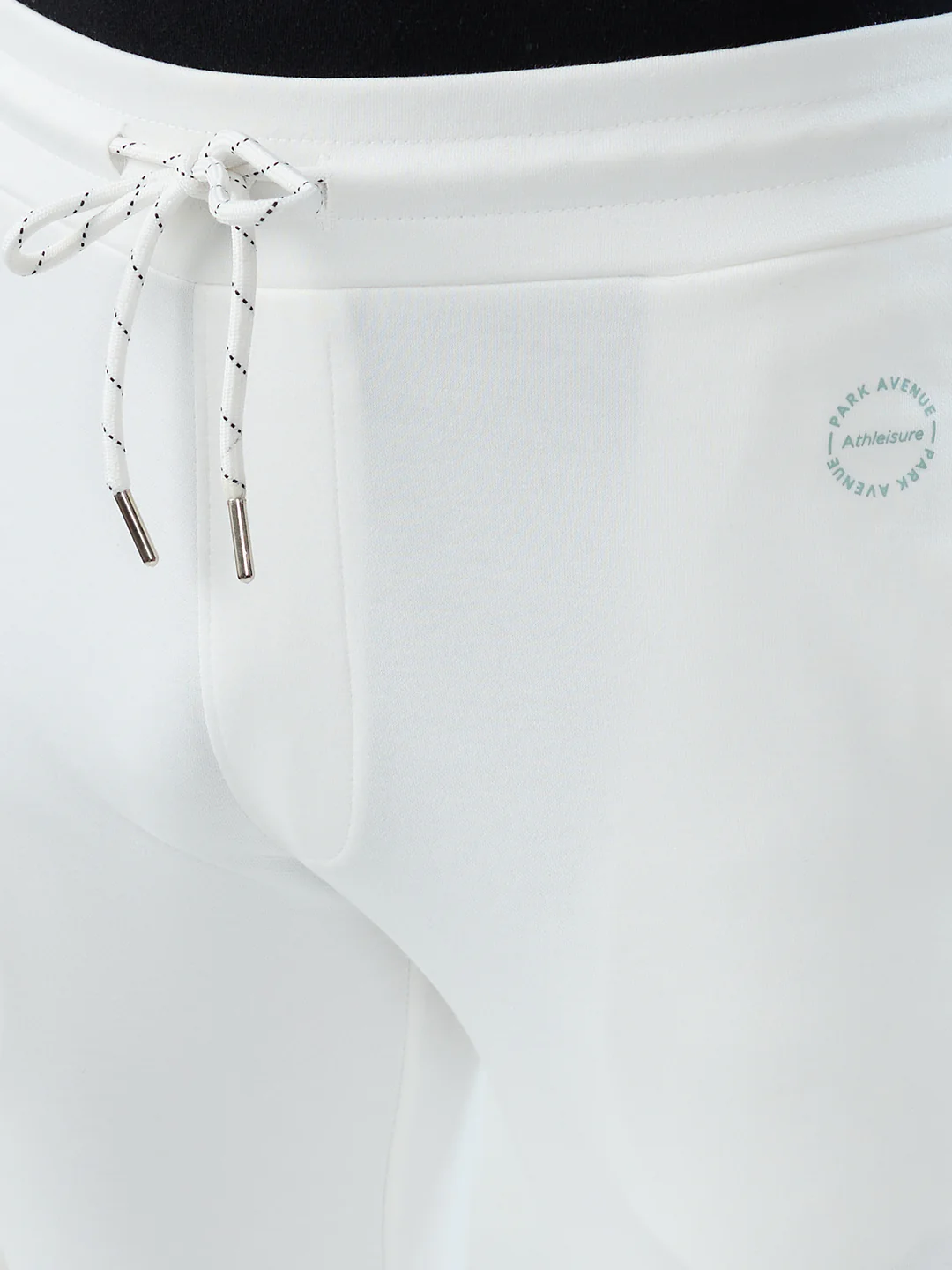 Park Avenue Men White Solid Slim Fit Cotton Blend Bottom Lowers - Image 6