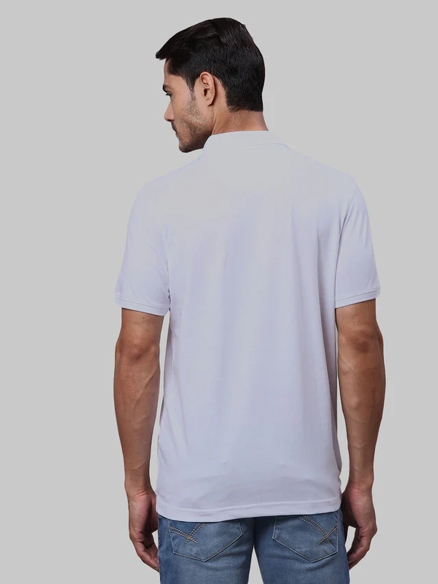 Park Avenue Men White Solid Slim Fit Cotton Blend T-Shirt - Image 4