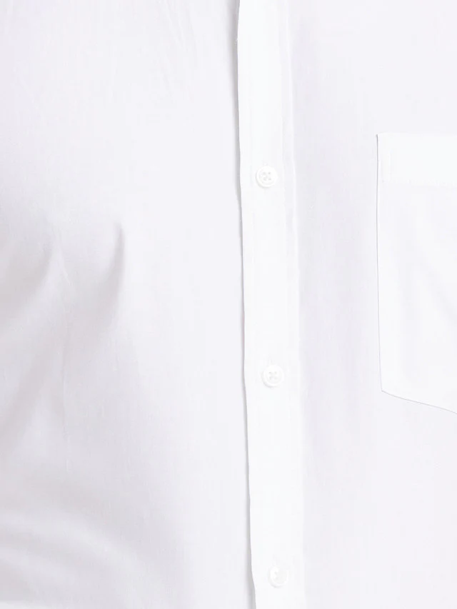 Park Avenue Men White Solid Slim Fit Full Sleeve Semi Cut Away Collar Shirt - Image 7