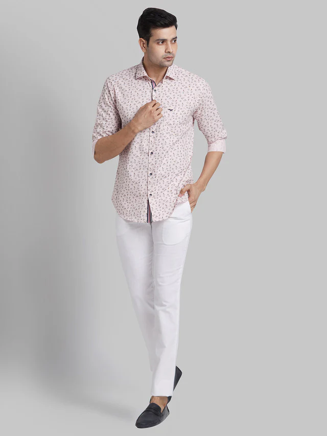 Park Avenue Men White Solid Super Slim Fit Trouser - Image 5