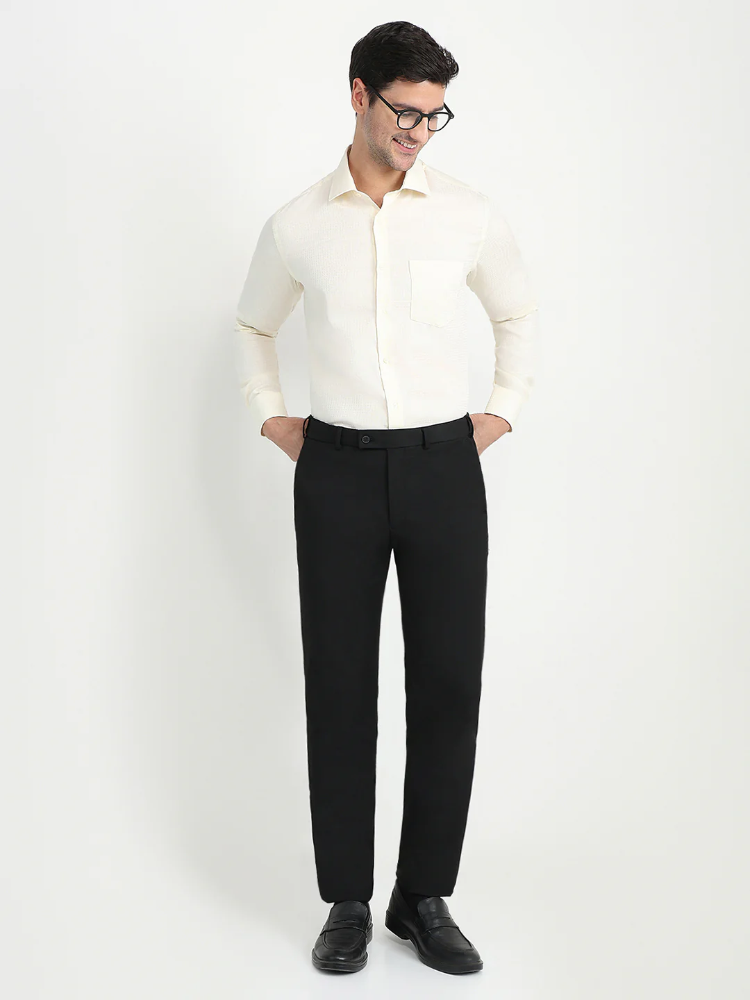 Park Avenue Men White Stripe Regular Fit Cotton Blend Full Sleeve Ainsley Collar Formal Shirt - Image 5