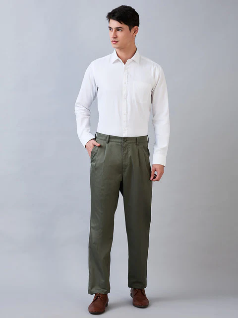 Park Avenue Men White Structure Slim Fit Cotton Blend Shirt - Image 4
