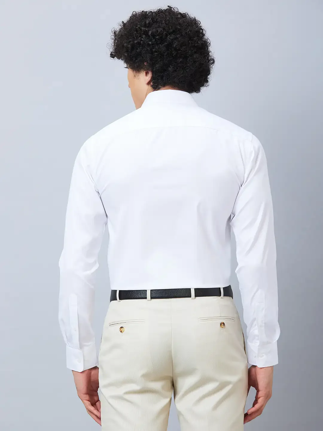Park Avenue Men White Structure Slim Fit Polyester Blend Formal Shirt - Image 4