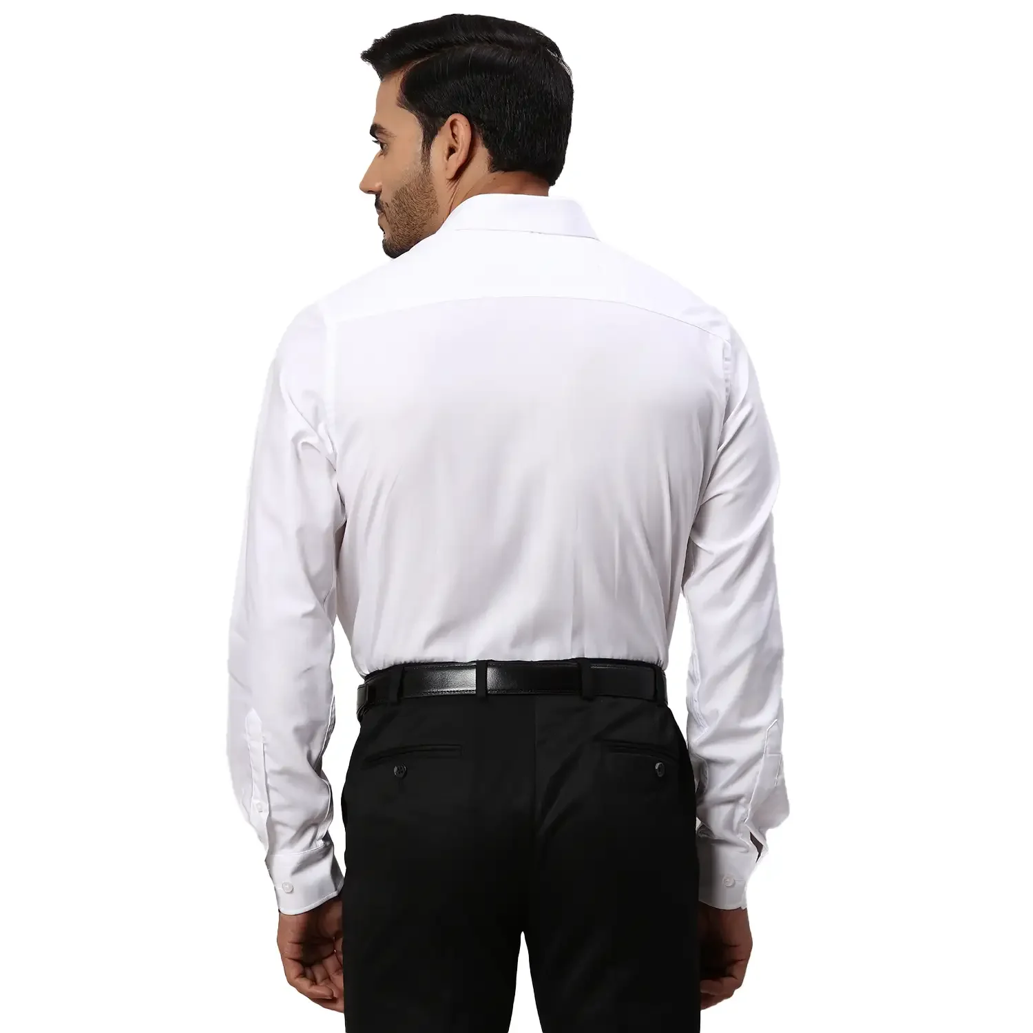 Park Avenue Men White Twill Regular Fit Cotton Full Sleeve Formal Shirt - Image 4
