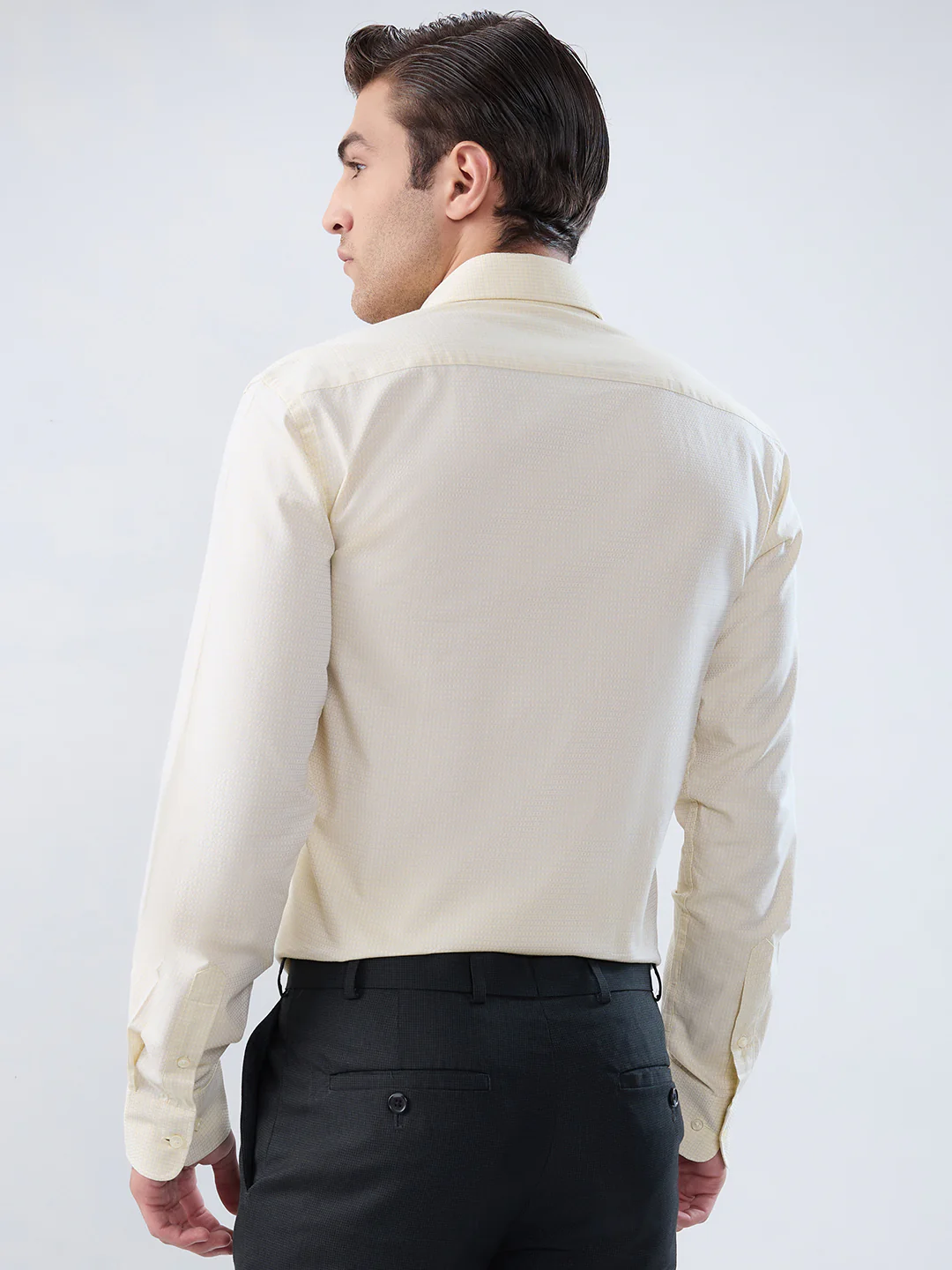 Park Avenue Men Yellow Checks Slim Fit Cotton Shirt - Image 4