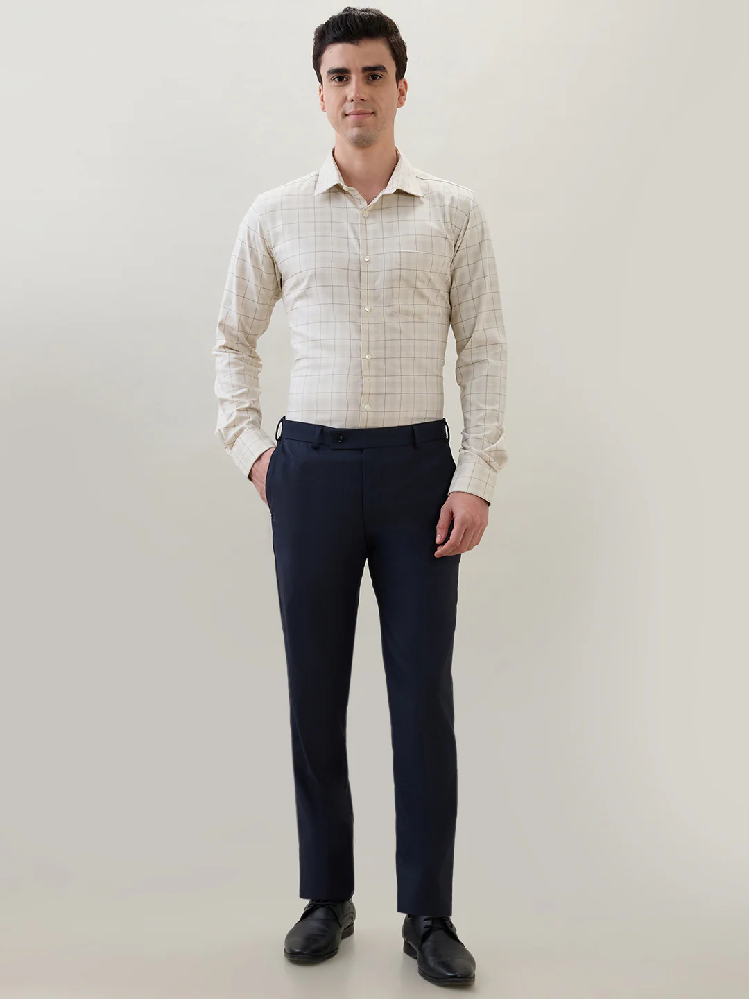 Park Avenue Men Yellow Checks Slim Fit Cotton Shirt - Image 5