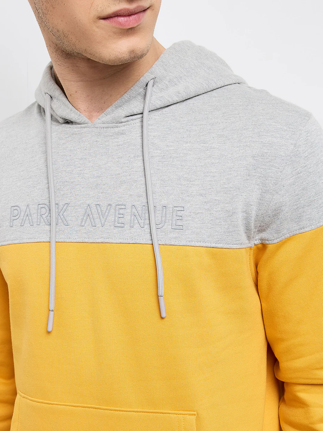Park Avenue Men Yellow Cut & Sew Slim Fit Cotton Blend Sweatshirt - Image 6