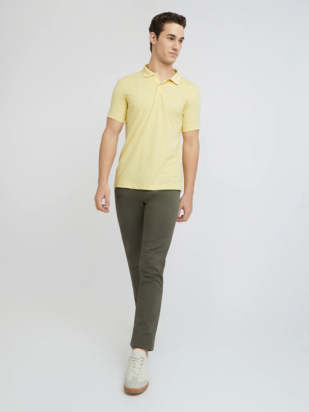 Park Avenue Men Yellow Printed Slim Fit Cotton Blend T-Shirt - Image 5