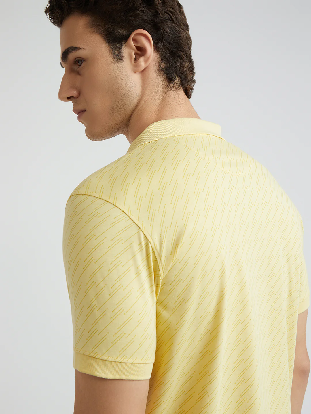 Park Avenue Men Yellow Printed Slim Fit Cotton Blend T-Shirt - Image 7