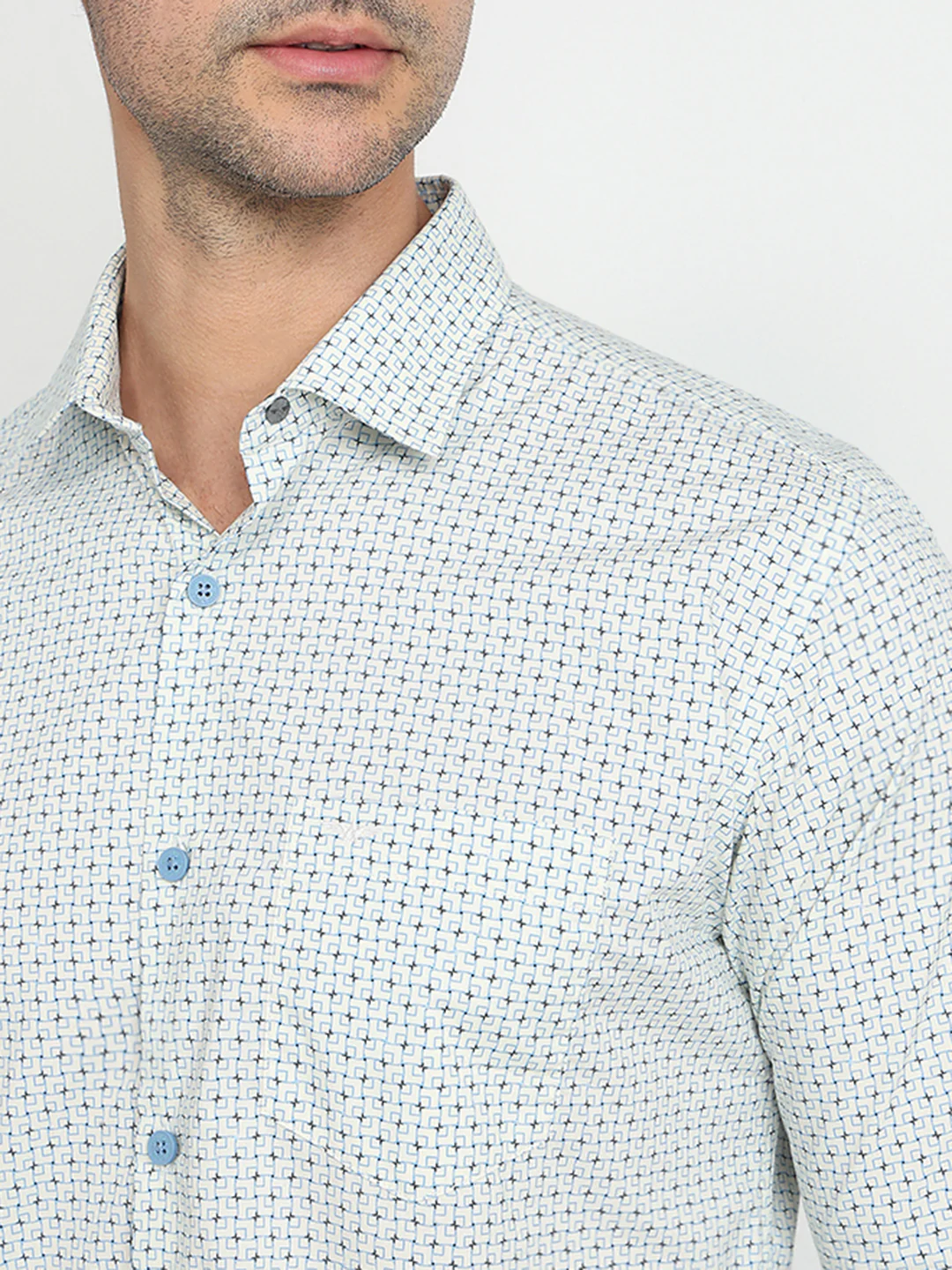 Park Avenue Men Yellow Printed Slim Fit Cotton Full Sleeve Casual Shirt - Image 6