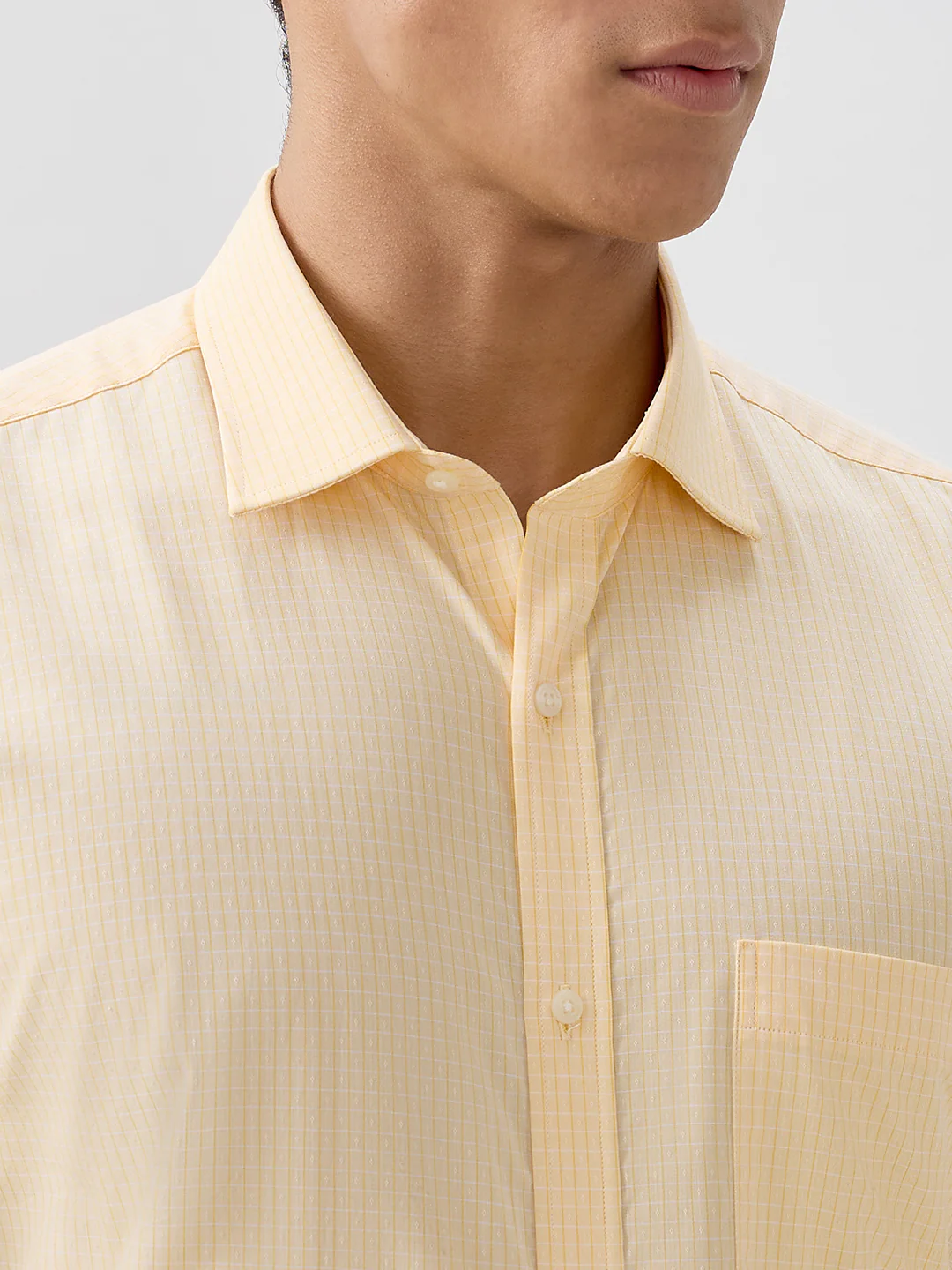 Park Avenue Men Yellow Slim Fit Cotton Formal Shirt - Image 6