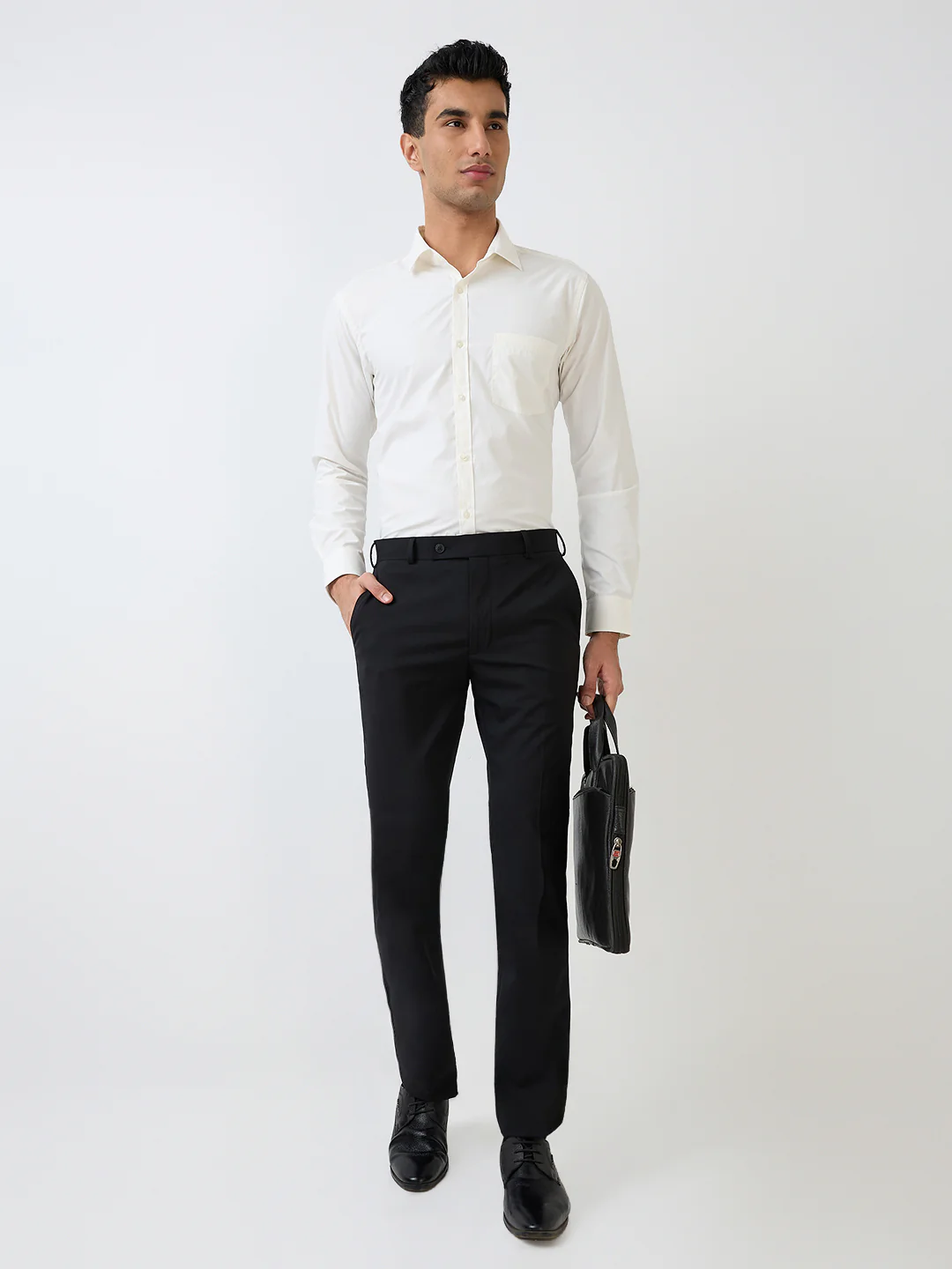 Park Avenue Men Yellow Slim Fit Solid Formal Shirt - Image 6