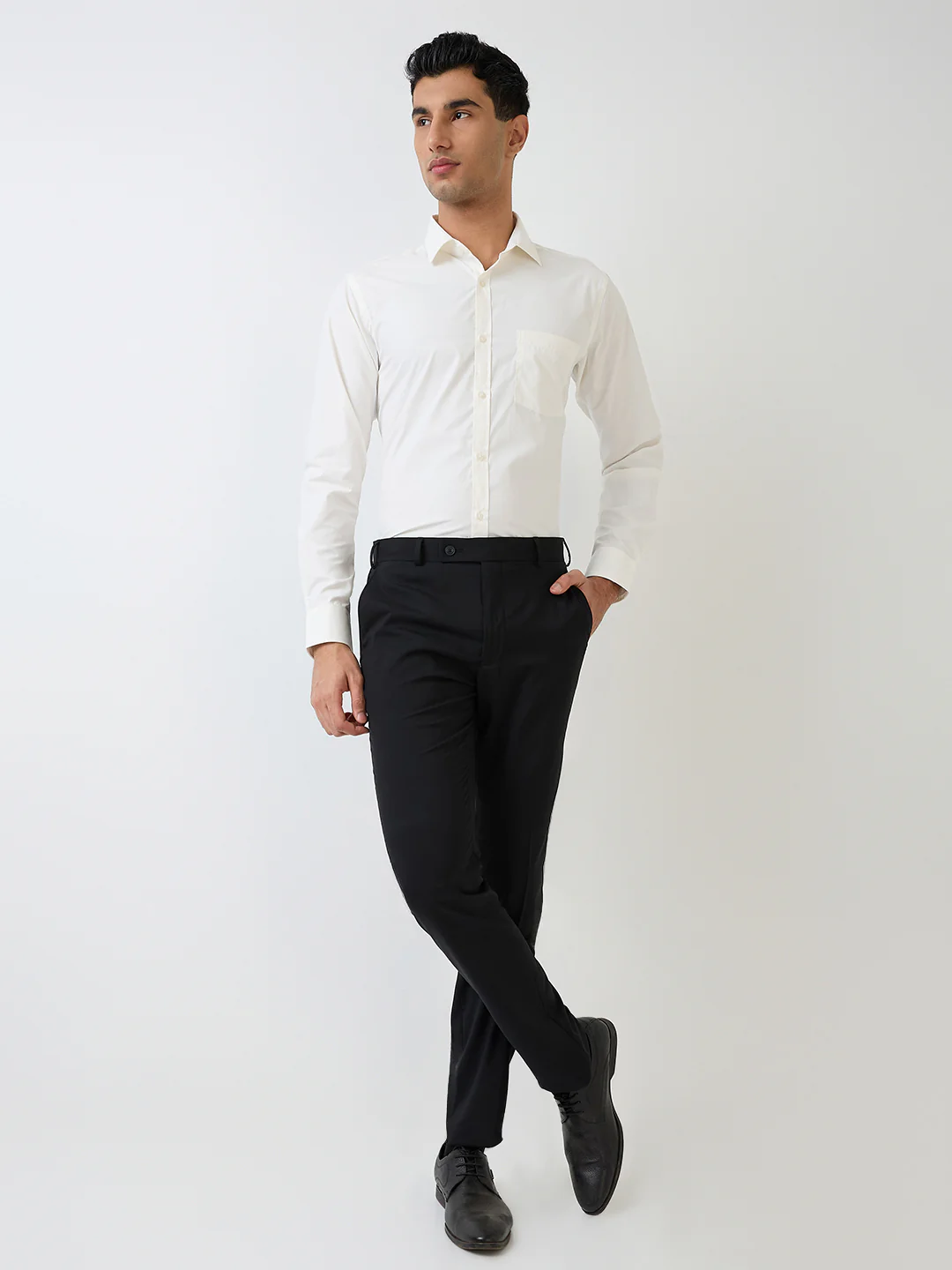 Park Avenue Men Yellow Slim Fit Solid Formal Shirt - Image 7