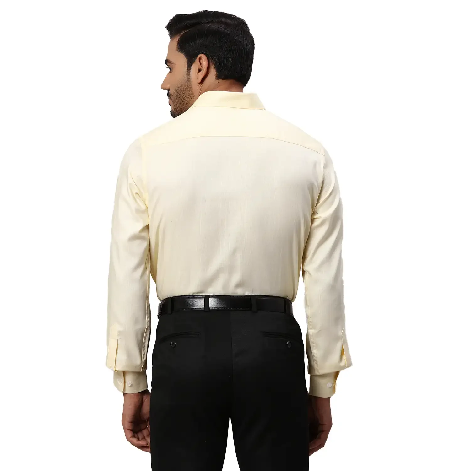 Park Avenue Men Yellow Structured Regular Fit Cotton Formal Shirt - Image 4