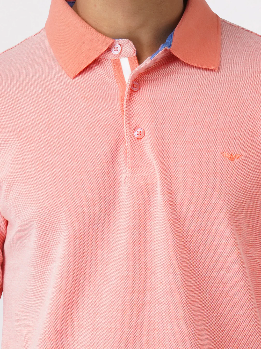 Park Avenue Orange Solid Slim Fit Cotton Blend T-Shirt - Image 6
