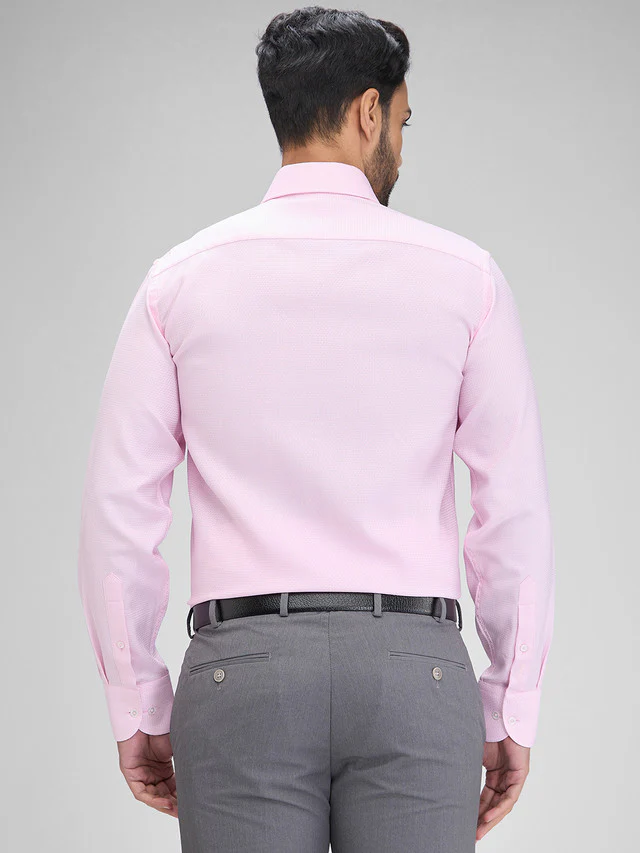 Park Avenue Pink Structure Luxus Fit Full Sleeve Cotton Shirt - Image 4