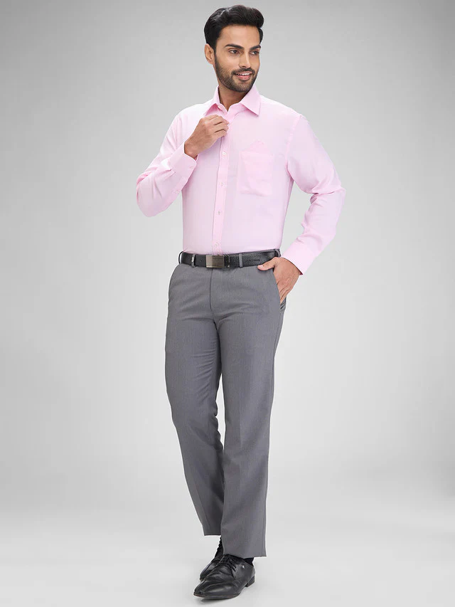 Park Avenue Pink Structure Luxus Fit Full Sleeve Cotton Shirt - Image 5