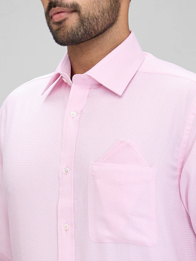 Park Avenue Pink Structure Luxus Fit Full Sleeve Cotton Shirt - Image 6