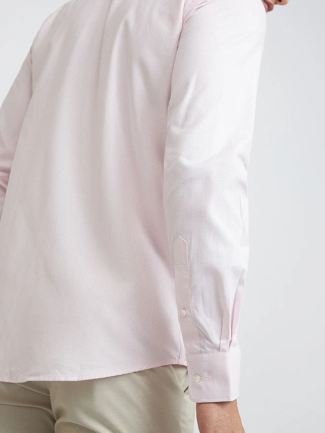 Park Avenue Pink Structure Slim Fit Cotton Formal Shirt - Image 7