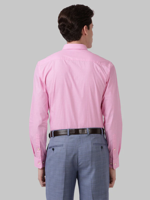 Park Avenue Pink Structure Slim Fit Cotton Formal Shirt - Image 4
