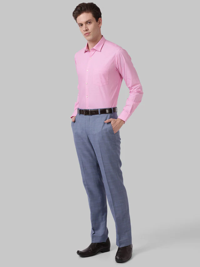 Park Avenue Pink Structure Slim Fit Cotton Formal Shirt - Image 5