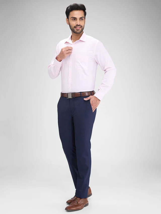 Park Avenue Pink Structure Slim Fit Full Sleeve Cotton Blend Shirt - Image 6