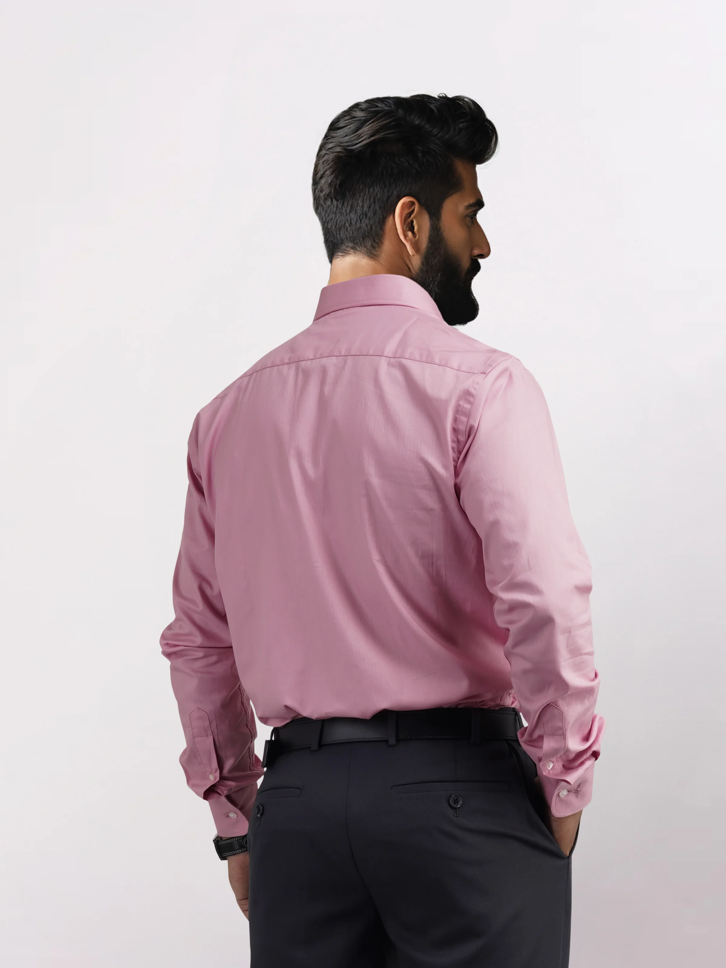 Park Avenue Pink Structure Slim Fit Full Sleeve Cotton Shirt - Image 3