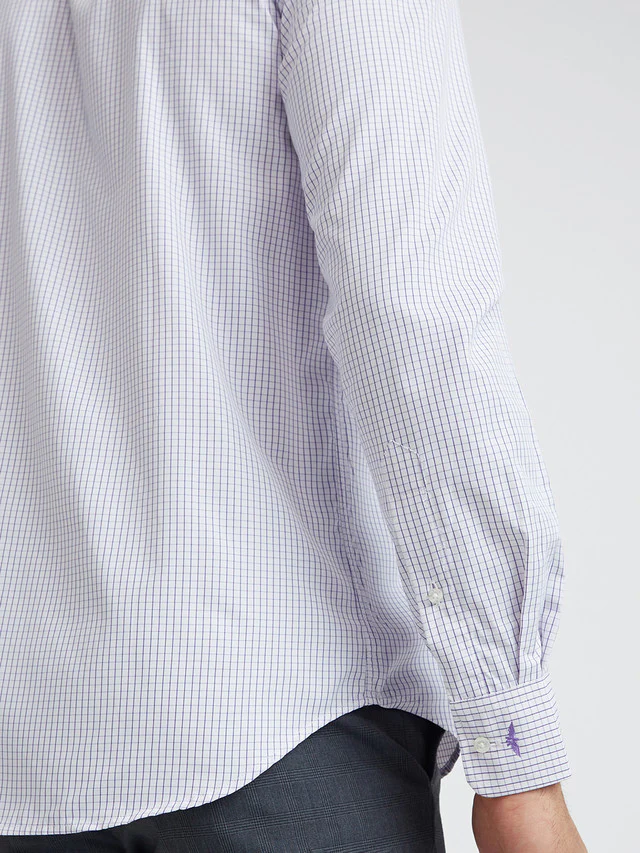 Park Avenue Men White Checks Slim Fit Cotton Blend Formal Shirt - Image 7