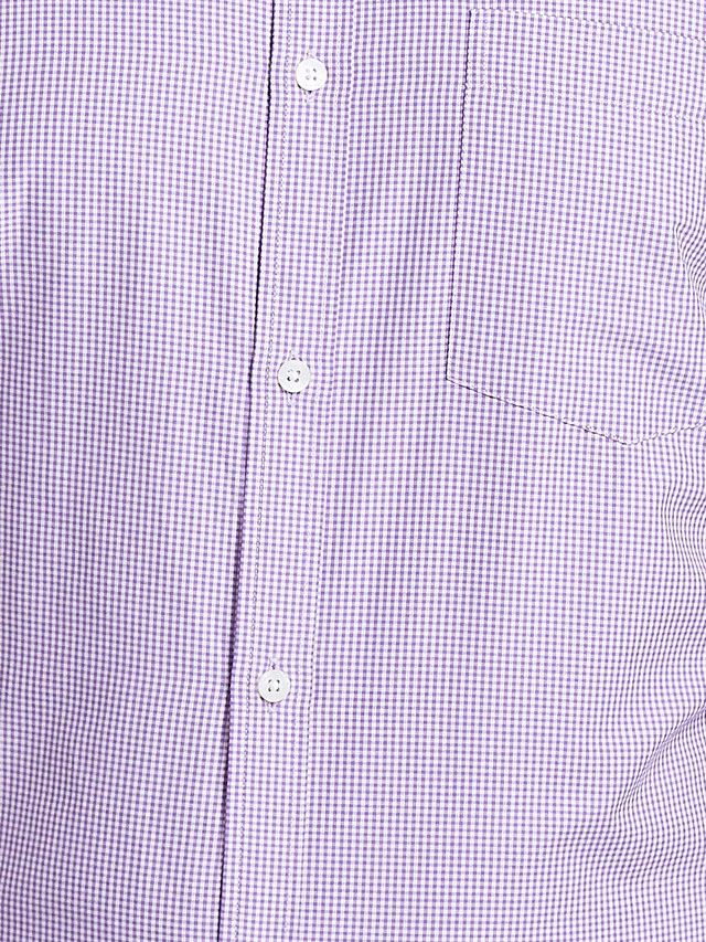 Park Avenue Purple Checks Slim Fit Polyester Blend Formal Shirt - Image 7
