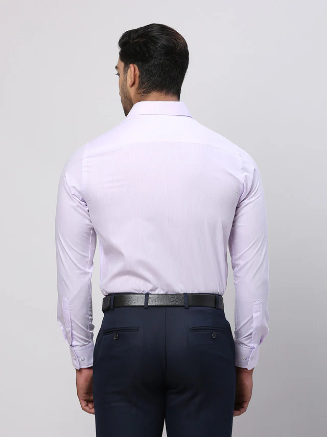 Park Avenue Purple Solid Slim Fit Polyester Blend Formal Shirt - Image 4