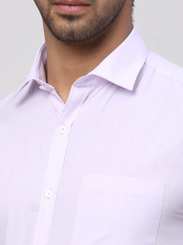 Park Avenue Purple Solid Slim Fit Polyester Blend Formal Shirt - Image 6