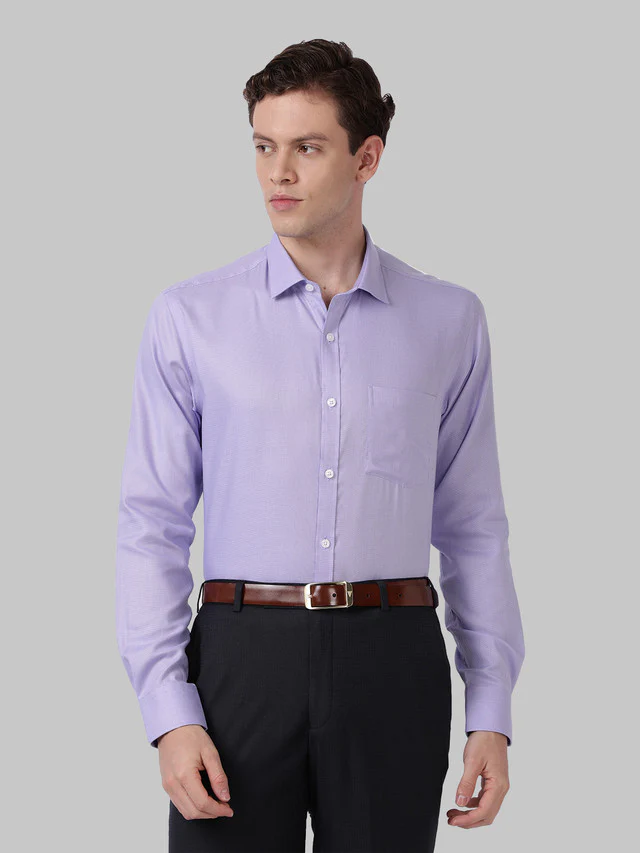 Park Avenue Purple Structure Regular Fit Cotton Formal Shirt