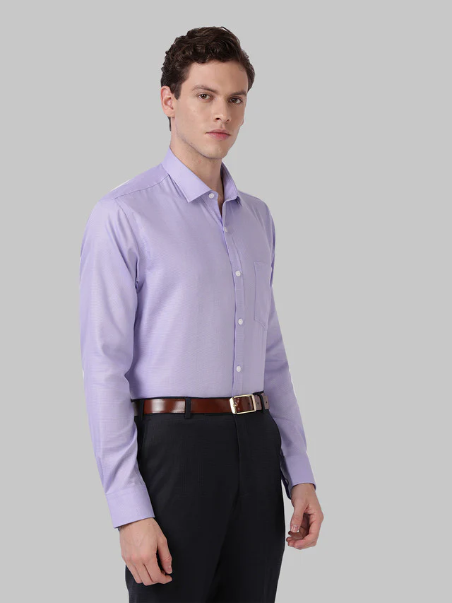 Park Avenue Purple Structure Regular Fit Cotton Formal Shirt - Image 2