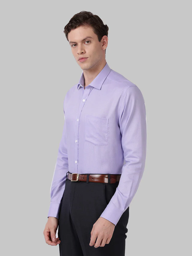 Park Avenue Purple Structure Regular Fit Cotton Formal Shirt - Image 3