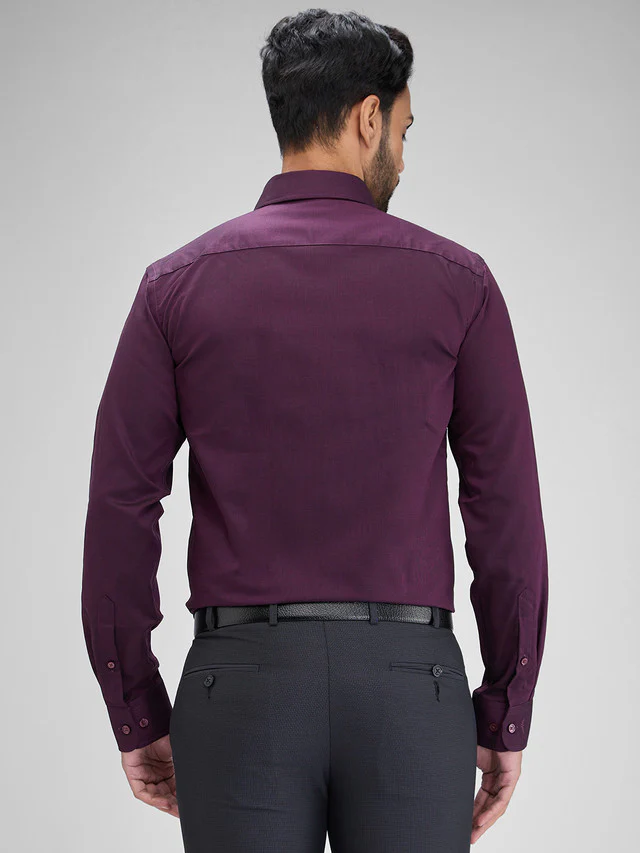 Park Avenue Purple Structure Regular Fit Full Sleeve Cotton Shirt - Image 4