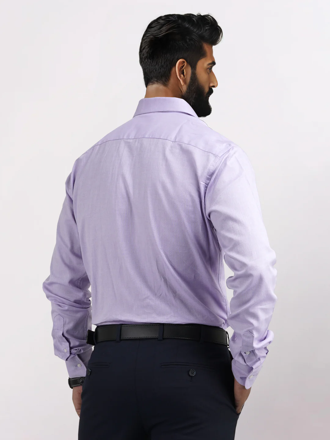 Park Avenue Purple Structure Slim Fit Cotton Formal Shirt - Image 2