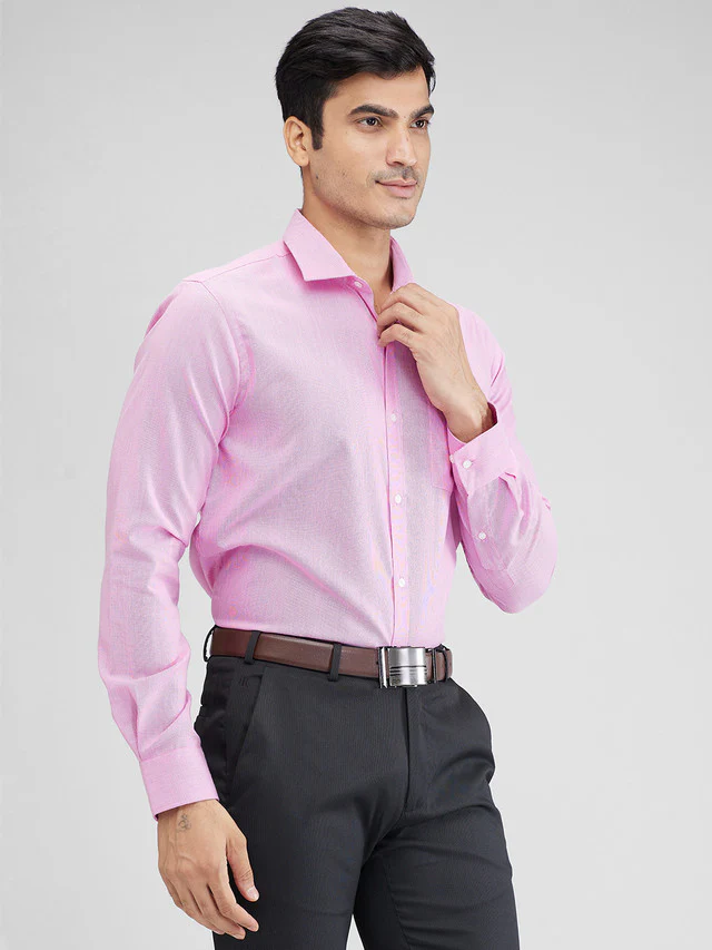 Park Avenue Purple Structure Slim Fit Full Sleeve Cotton Blend Shirt - Image 2