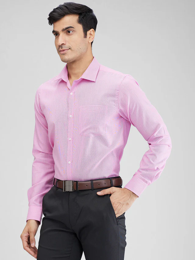 Park Avenue Purple Structure Slim Fit Full Sleeve Cotton Blend Shirt - Image 3