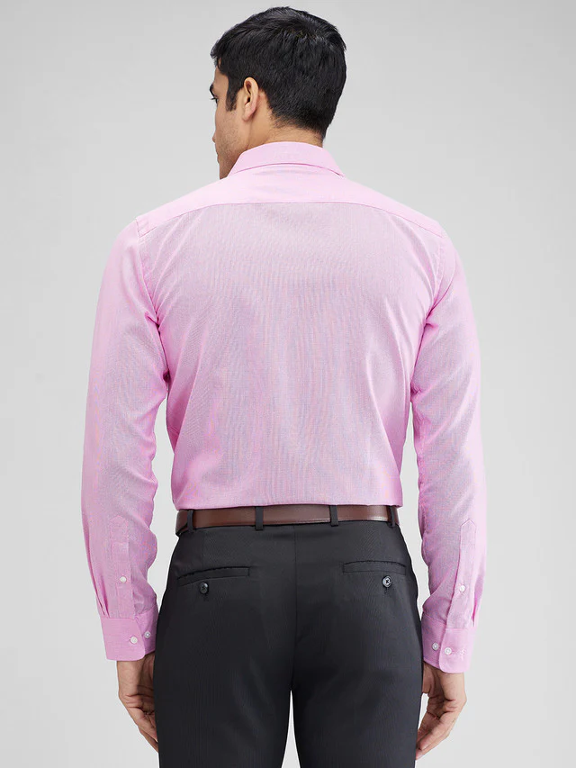 Park Avenue Purple Structure Slim Fit Full Sleeve Cotton Blend Shirt - Image 4