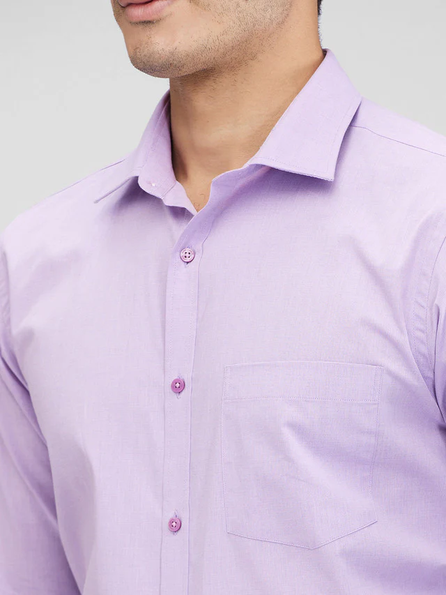 Park Avenue Purple Structure Slim Fit Full Sleeve Cotton Shirt - Image 6