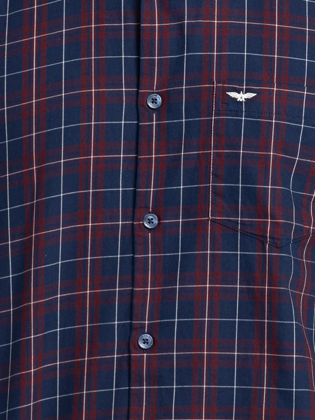 Park Avenue Blue Checks Slim Fit Cotton Casual Shirt - Image 7