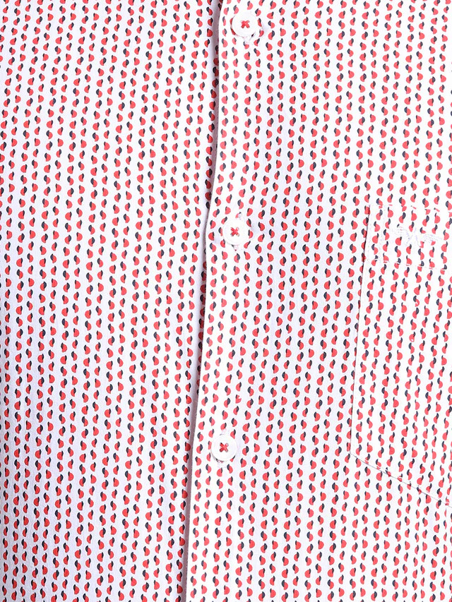Park Avenue Red Printed Slim Fit Cotton Casual Shirt - Image 7