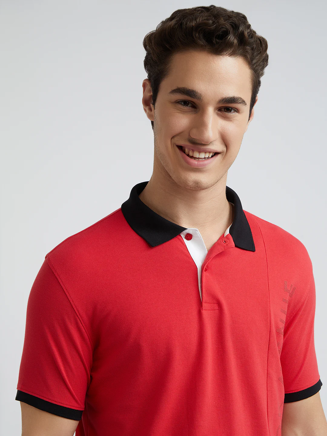 Park Avenue Men Red Slim Fit Solid Polo Neck Collar T-Shirt - Image 6
